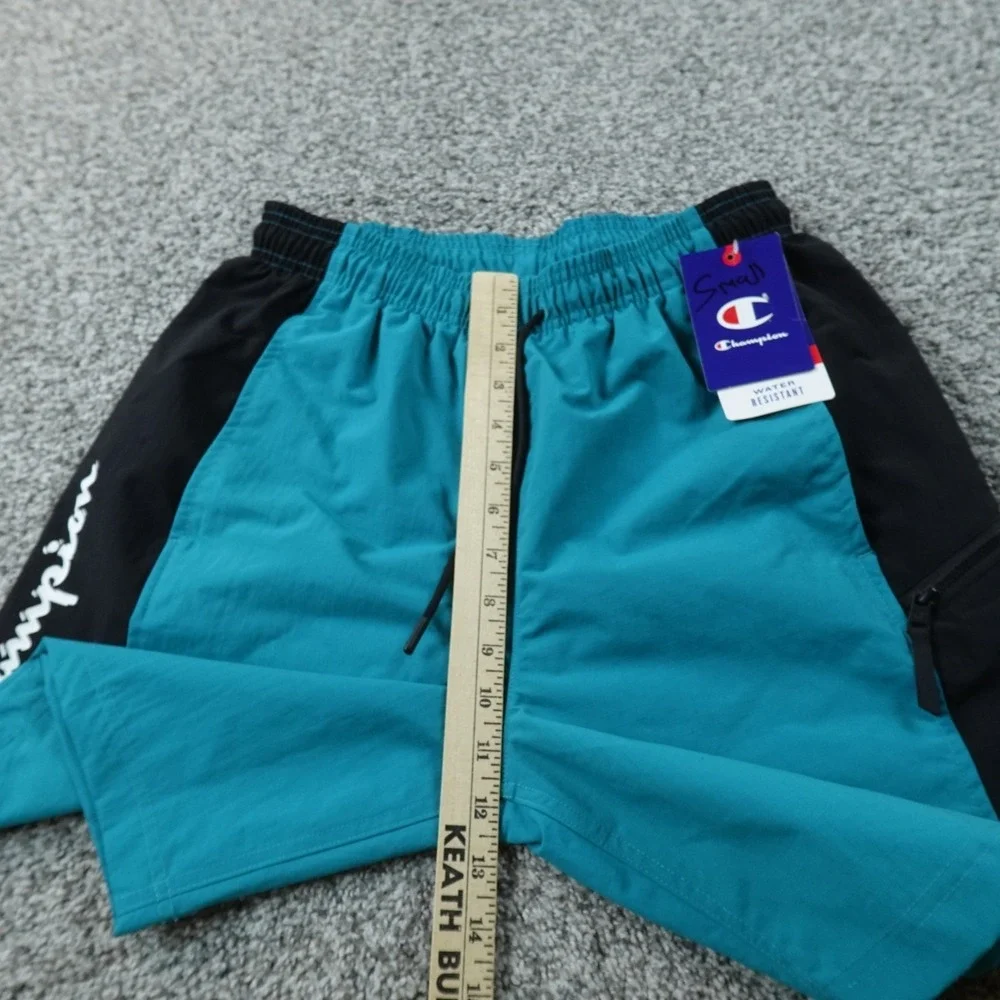 NEW Champion Shorts Mens S Blue Black Drawstring Water Resistant Swim Trunks Gym